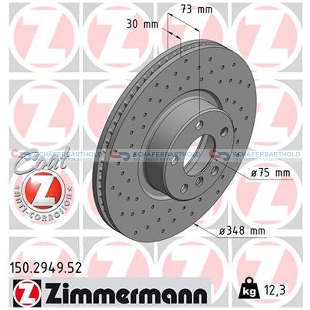 BremseskiveSport for venstre|-348mm ZIMMERMANN