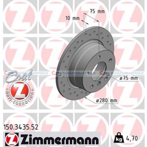 Bremseskive Bagaksel|Ø-280mm ZIMMERMANN