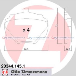 Bremseklodser 14mm|WVA:20344| ZIMMERMANN