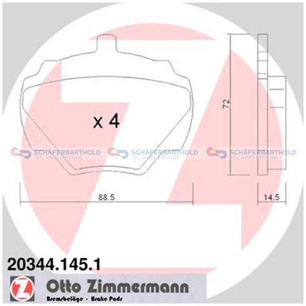 Bremseklodser 14mm|WVA:20344| ZIMMERMANN