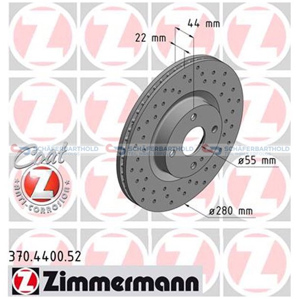 BremseskiveSport foraksel|-280mm ZIMMERMANN