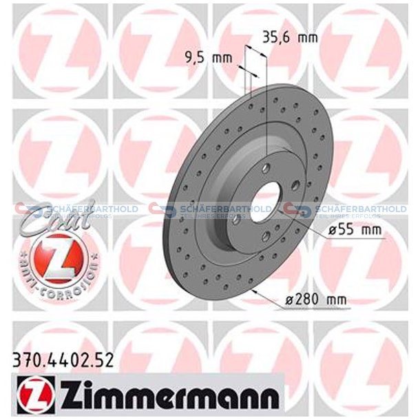 BremseskiveSport Bagaksel|-280mm ZIMMERMANN