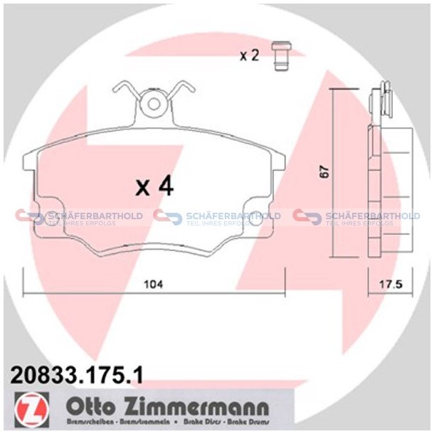 Bremseklodser 18mm|WVA:20833| ZIMMERMANN