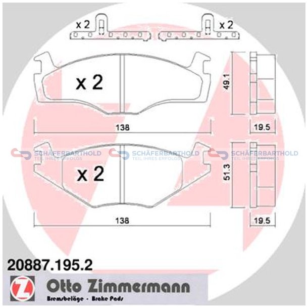 Bremseklodser 20mm|WVA:20887| ZIMMERMANN