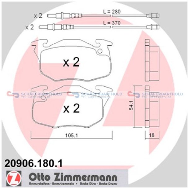 Bremseklodser 18mm|WVA:20906| ZIMMERMANN