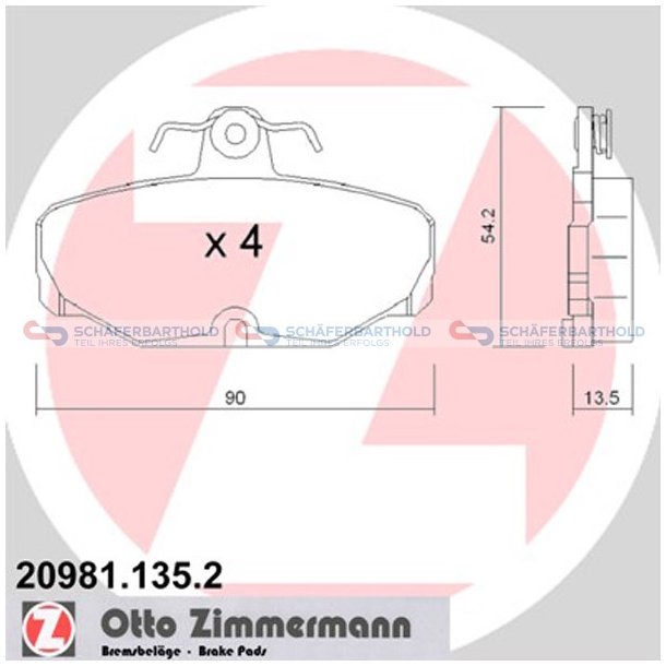 Bremseklodser 14mm|WVA:20981| ZIMMERMANN