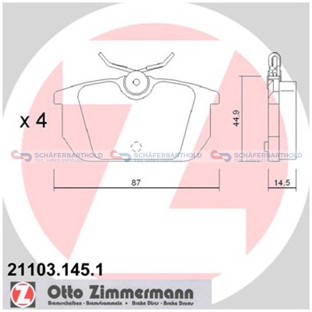 Bremseklodser 14mm|WVA:21103| ZIMMERMANN