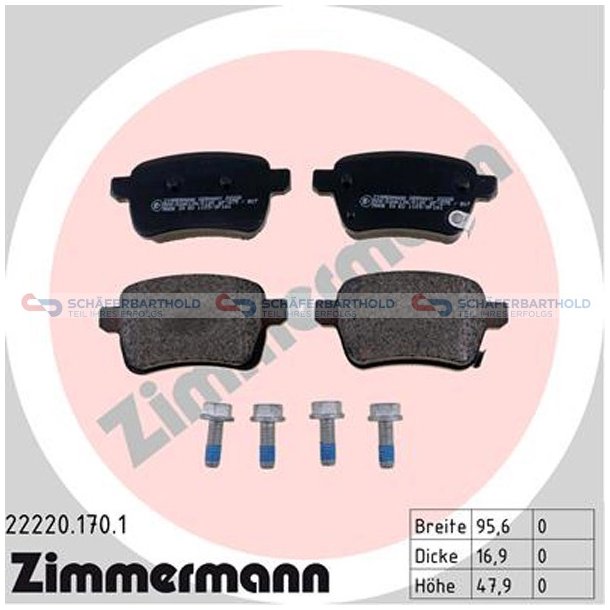 Bremseklodser 17mm|WVA:22220| ZIMMERMANN