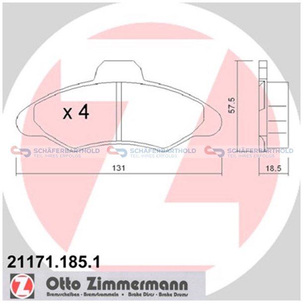 Bremseklodser 18mm|WVA:21171| ZIMMERMANN