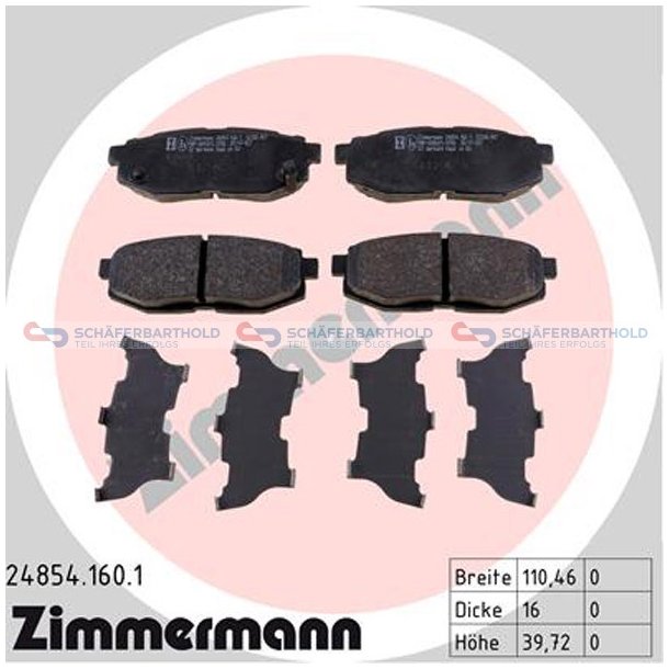 Bremseklodser 16mm|WVA:24854| ZIMMERMANN