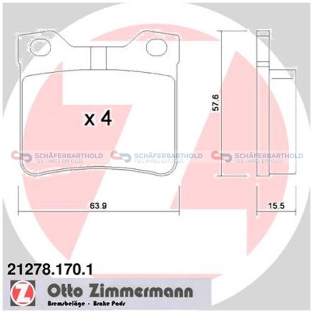 Bremseklodser 16mm|WVA:21278| ZIMMERMANN