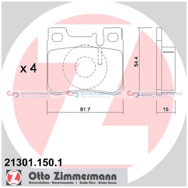 Bremseklodser 15mm|WVA:21301| ZIMMERMANN