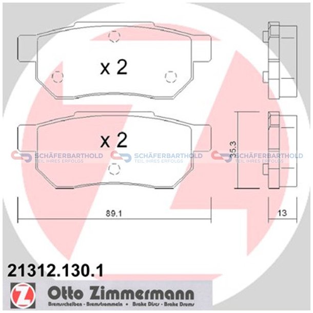 Bremseklodser 13mm|WVA:21312| ZIMMERMANN