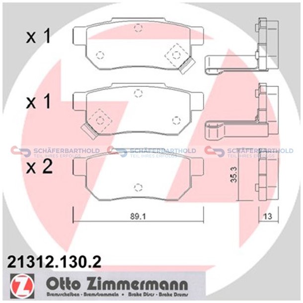 Bremseklodser 13mm|WVA:21312| ZIMMERMANN