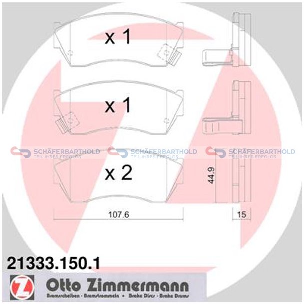 Bremseklodser 15mm|WVA:21333| ZIMMERMANN