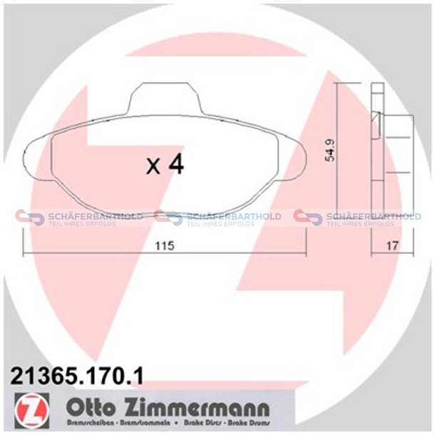 Bremseklodser 17mm|WVA:21365| ZIMMERMANN