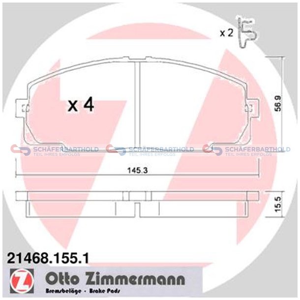 Bremseklodser 16mm|WVA:21468| ZIMMERMANN