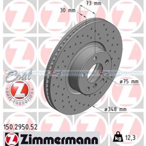 BremseskiveSport foraksel|Ø-348mm ZIMMERMANN
