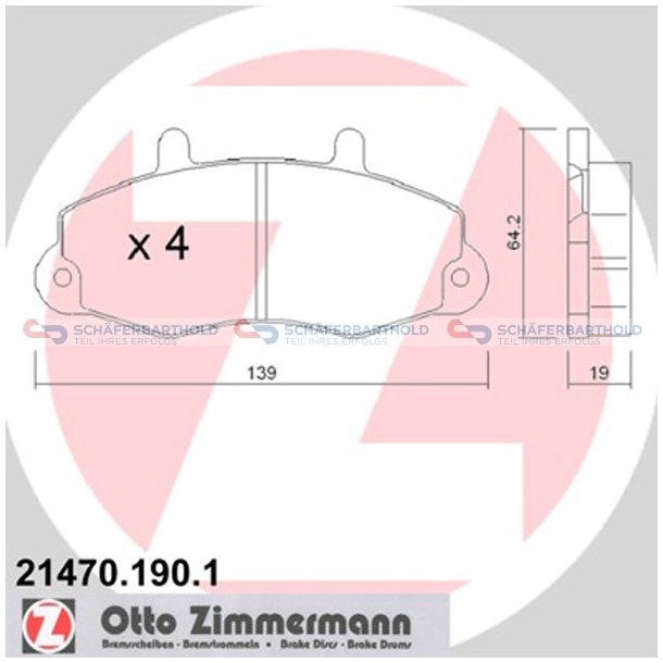 Bremseklodser 19mm|WVA:21470| ZIMMERMANN