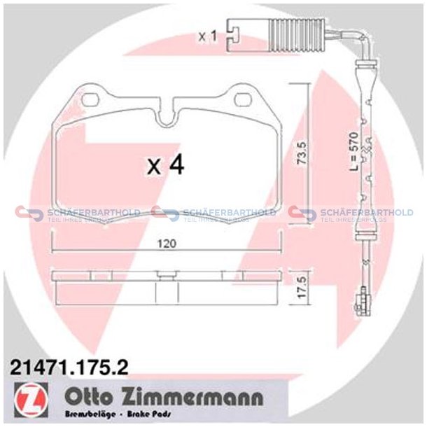 Bremseklodser 18mm|WVA:21471| ZIMMERMANN