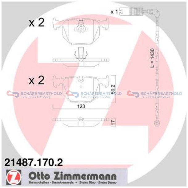 Bremseklodser 17mm|WVA:21487| ZIMMERMANN