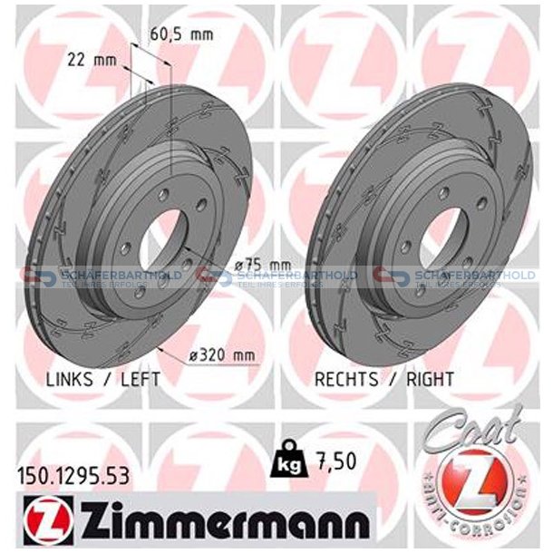 Bremseskive Bagaksel|-320mm ZIMMERMANN