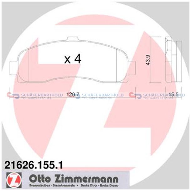 Bremseklodser 16mm|WVA:21626| ZIMMERMANN