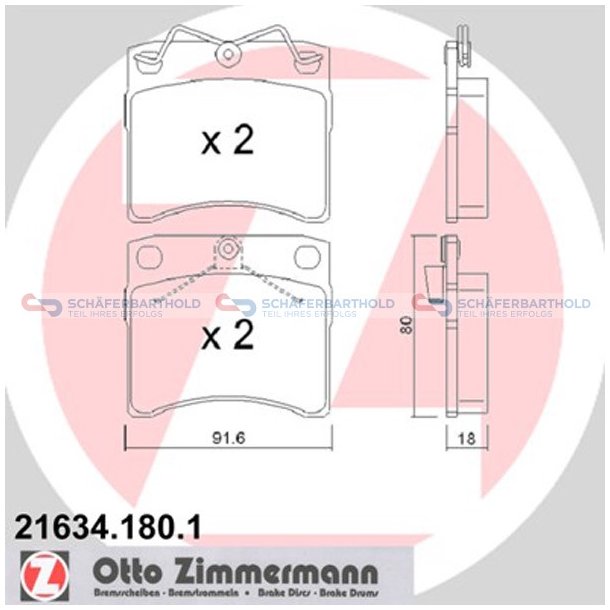 Bremseklodser 18mm|WVA:21634| ZIMMERMANN