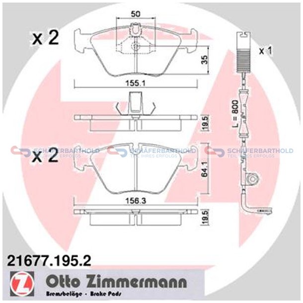 Bremseklodser 20mm|WVA:21677| ZIMMERMANN