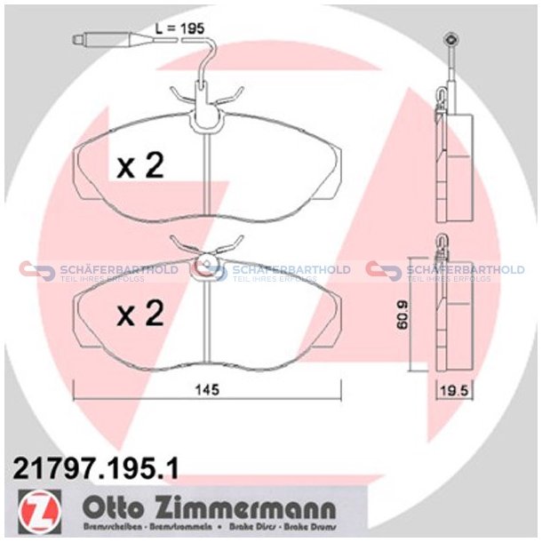 Bremseklodser 20mm|WVA:21797| ZIMMERMANN