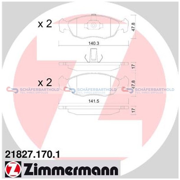 Bremseklodser 17mm|WVA:21827| ZIMMERMANN