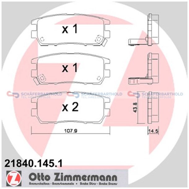 Bremseklodser 14mm|WVA:21840| ZIMMERMANN