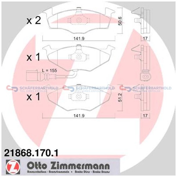 Bremseklodser 17mm|WVA:21868| ZIMMERMANN