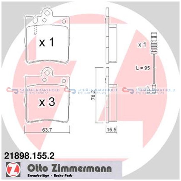 Bremseklodser 16mm|WVA:21898| ZIMMERMANN