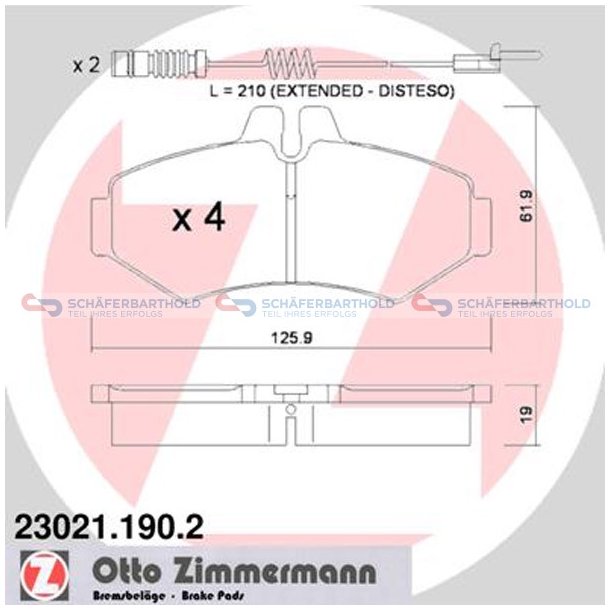 Bremseklodser 19mm|WVA:23021| ZIMMERMANN