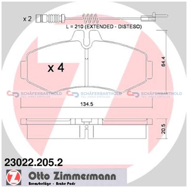 Bremseklodser 20mm|WVA:23022| ZIMMERMANN