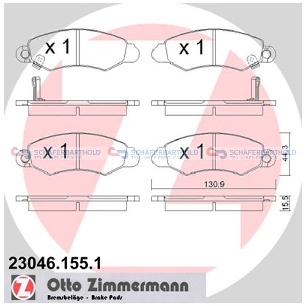 Bremseklodser 16mm|WVA:23046| ZIMMERMANN