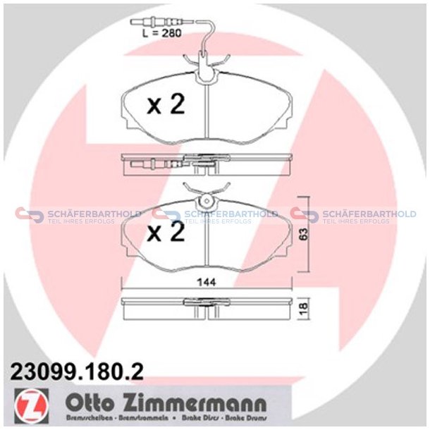 Bremseklodser 18mm|WVA:23099| ZIMMERMANN