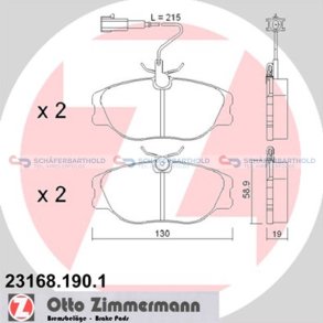 Bremseklodser 19mm|WVA:23168| ZIMMERMANN