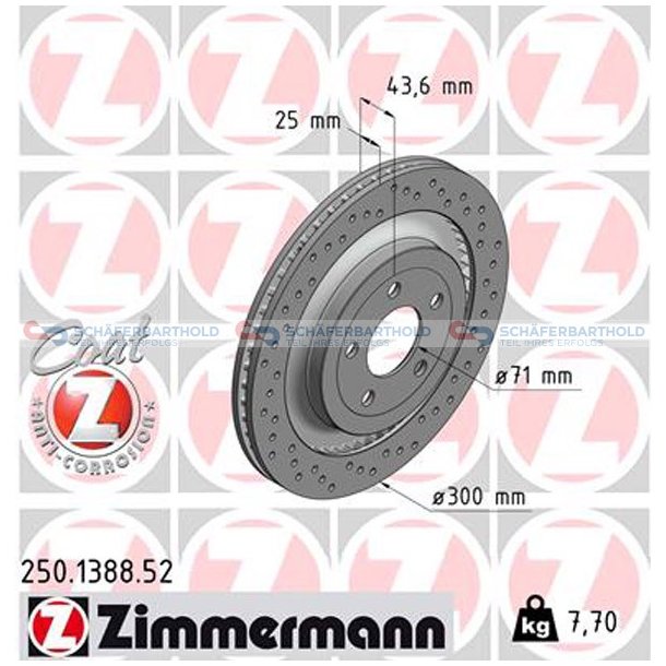 Bremseskive Bagaksel|-330mm ZIMMERMANN