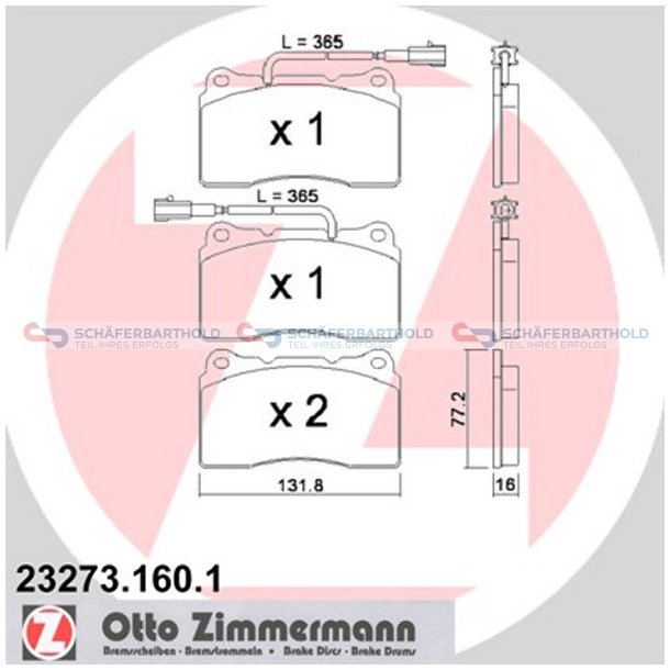 Bremseklodser 16mm|WVA:23273| ZIMMERMANN