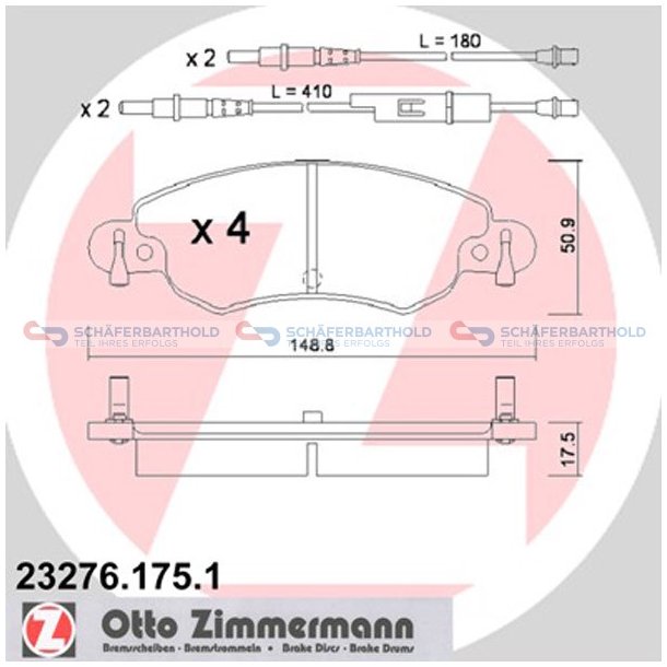 Bremseklodser 18mm|WVA:23276| ZIMMERMANN