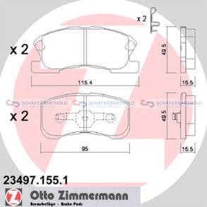 Bremseklodser 16mm|WVA:23497| ZIMMERMANN