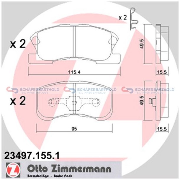 Bremseklodser 16mm|WVA:23497| ZIMMERMANN