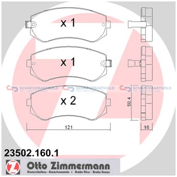 Bremseklodser 16mm|WVA:23502| ZIMMERMANN