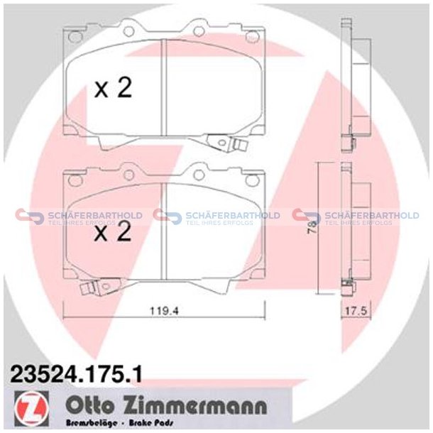 Bremseklodser 18mm|WVA:23524| ZIMMERMANN