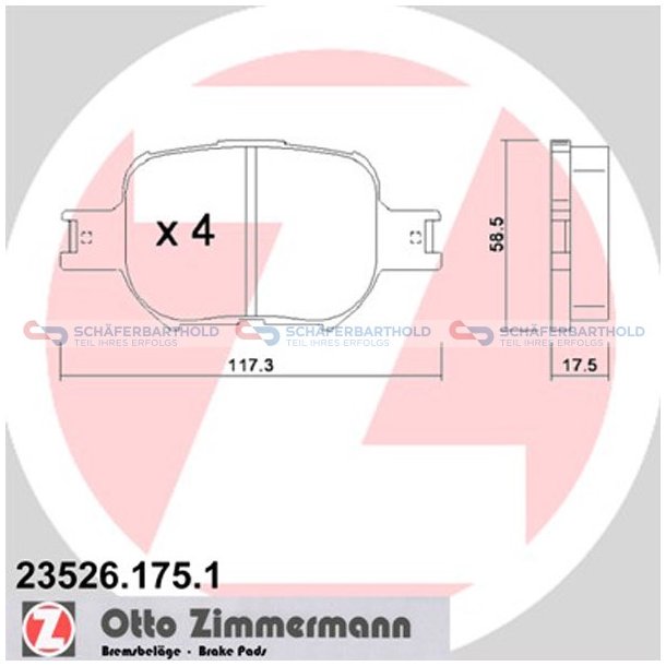 Bremseklodser 18mm|WVA:23526| ZIMMERMANN