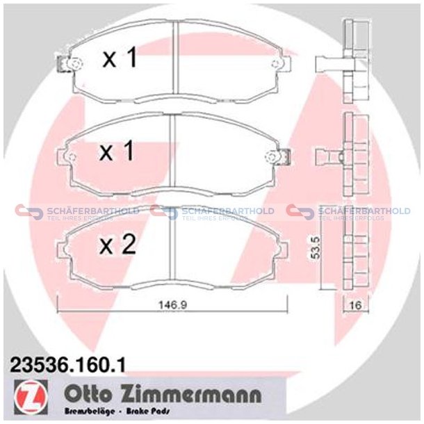 Bremseklodser 16mm|WVA:23536| ZIMMERMANN