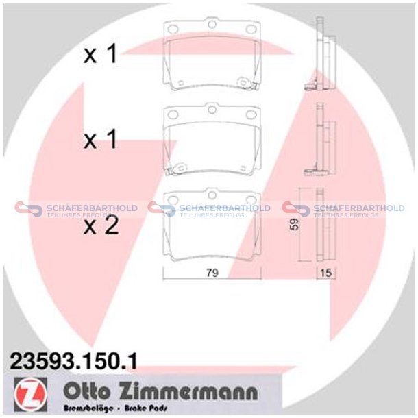 Bremseklodser 15mm|WVA:23593| ZIMMERMANN