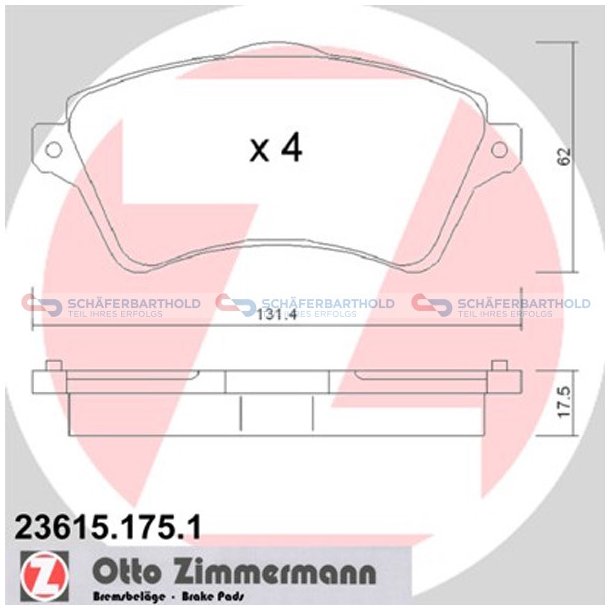 Bremseklodser 18mm|WVA:23615| ZIMMERMANN